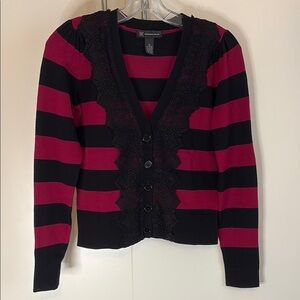 INC Women's Striped Cardigan Sweater